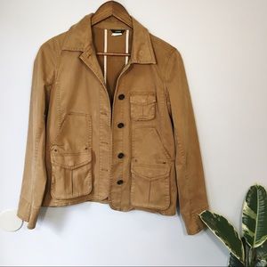 J Crew Cargo Tan Brown Button Up Jacket
